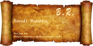 Bendi Rebeka névjegykártya